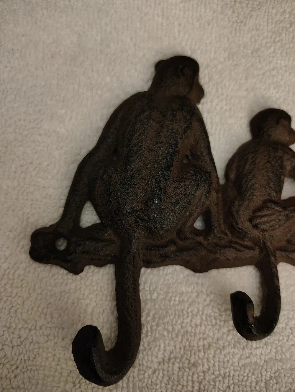Brown Monkey Trio Wall Hook - Decorative Home Wall Decor  Cast Iron
